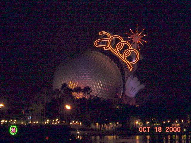 Disney World Epcot Ball. The Epcot ball at night with